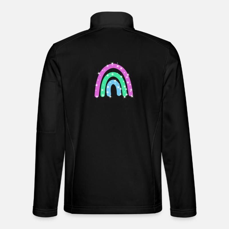 Polysexual Glitter Rainbow - Unisex Softshell Jacket - black