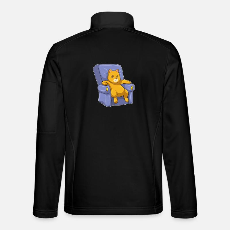 Cat with sofa - Unisex Softshell Jacket - black