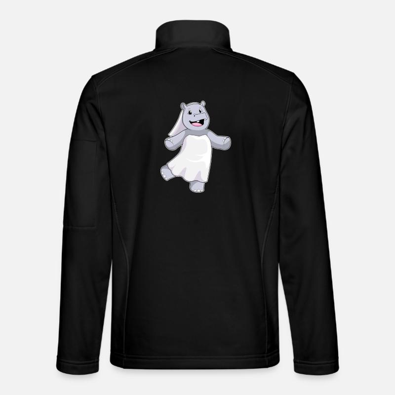Hippopotame comme une mariée avec voile - Veste en tissu softshell Unisexe - noir
