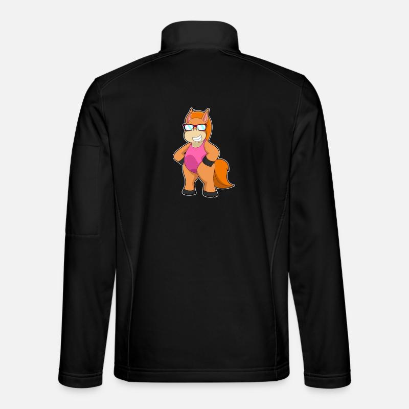 Cheval avec lunettes de soleil - Veste en tissu softshell Unisexe - noir