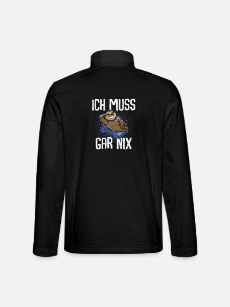 Ich Muss Gar Nix Faultier - Unisex Softshelljacke - Schwarz
