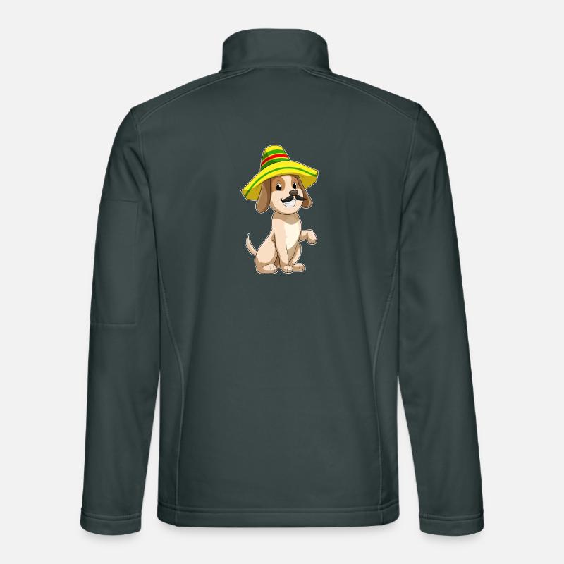 Dog as Mexican with straw hat Unisex Softshell Jacket