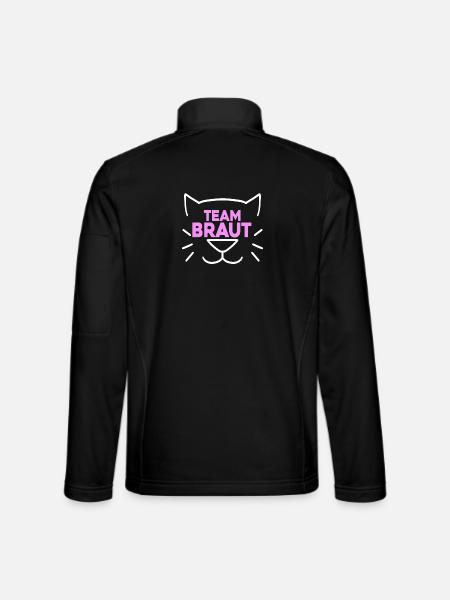 Team Braut Hochzeitsfeier Katze - Unisex Softshelljacke - Schwarz - Hinten