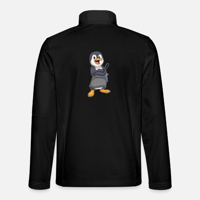 Pinguin Friseur Kamm - Unisex Softshelljacke - Schwarz