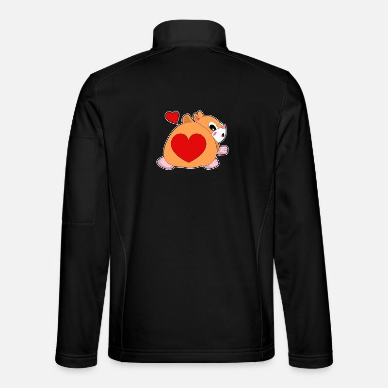 Hamster avec cœur - Veste en tissu softshell Unisexe - noir