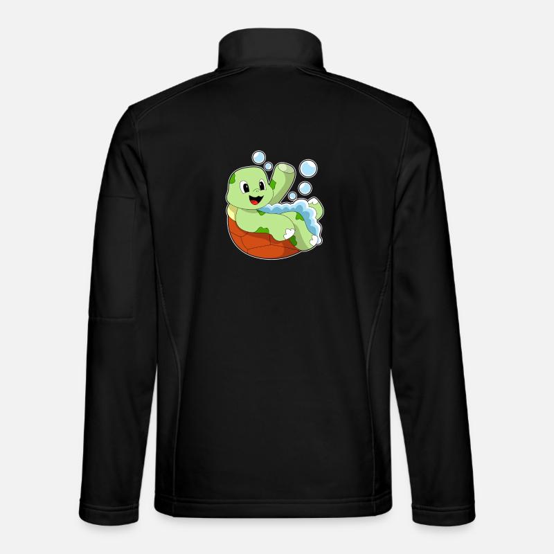 Turtle bathing with foam - Unisex Softshell Jacket - black