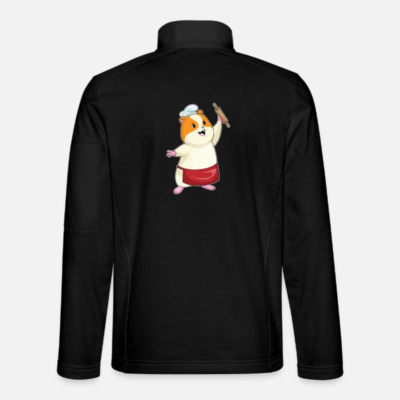Hamster Bäcker Nudelholz Backen - Unisex Softshelljacke - Schwarz