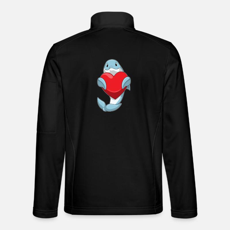 Delfin Herz - Unisex Softshelljacke - Schwarz