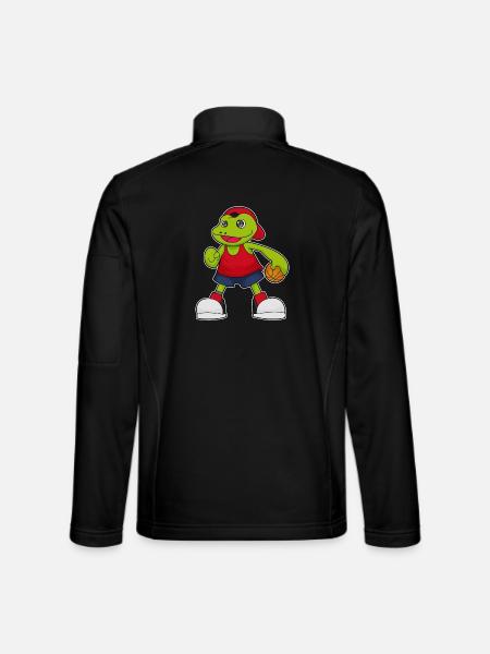 Frog basketball player basketball - Unisex Softshell Jacket - black - Back