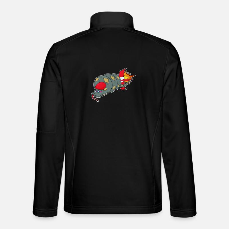 Schlange mit Rakete - Unisex Softshelljacke - Schwarz