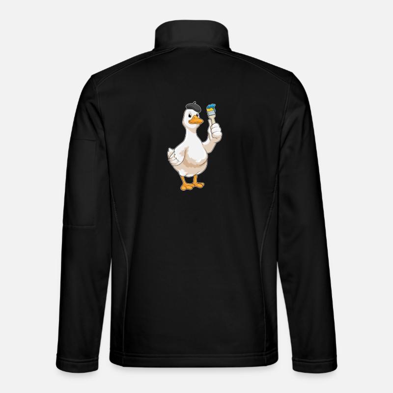 Duck Painter Brush Painting - Unisex Softshell Jacket - black