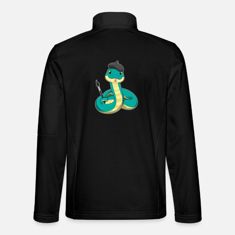 Snake Painter Brush Painting - Unisex Softshell Jacket - black