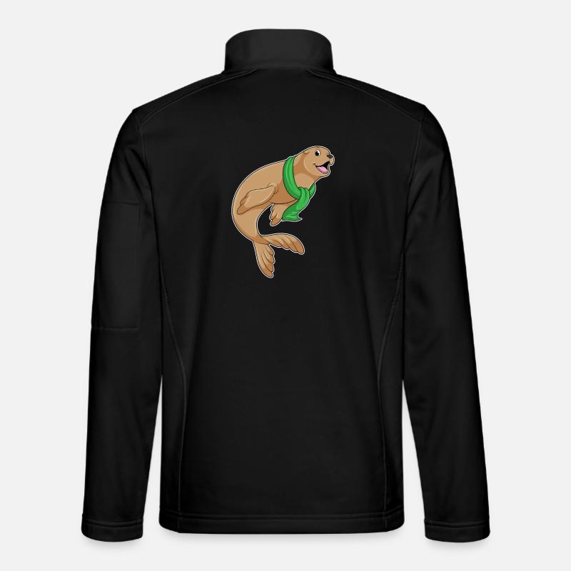 Seehund Schal - Unisex Softshelljacke - Schwarz