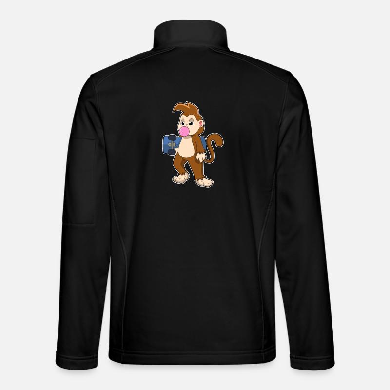 Affe Skater Skateboard - Unisex Softshelljacke - Schwarz