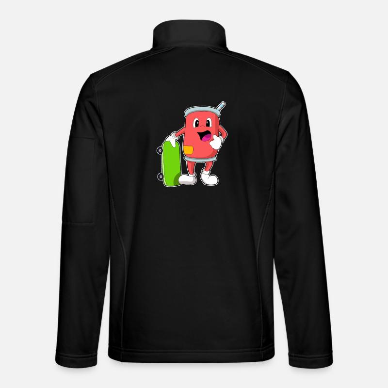 Dose als Skater mit Skateboard - Unisex Softshelljacke - Schwarz