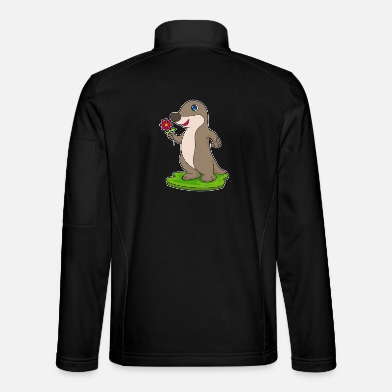 Otter Blume - Unisex Softshelljacke - Schwarz