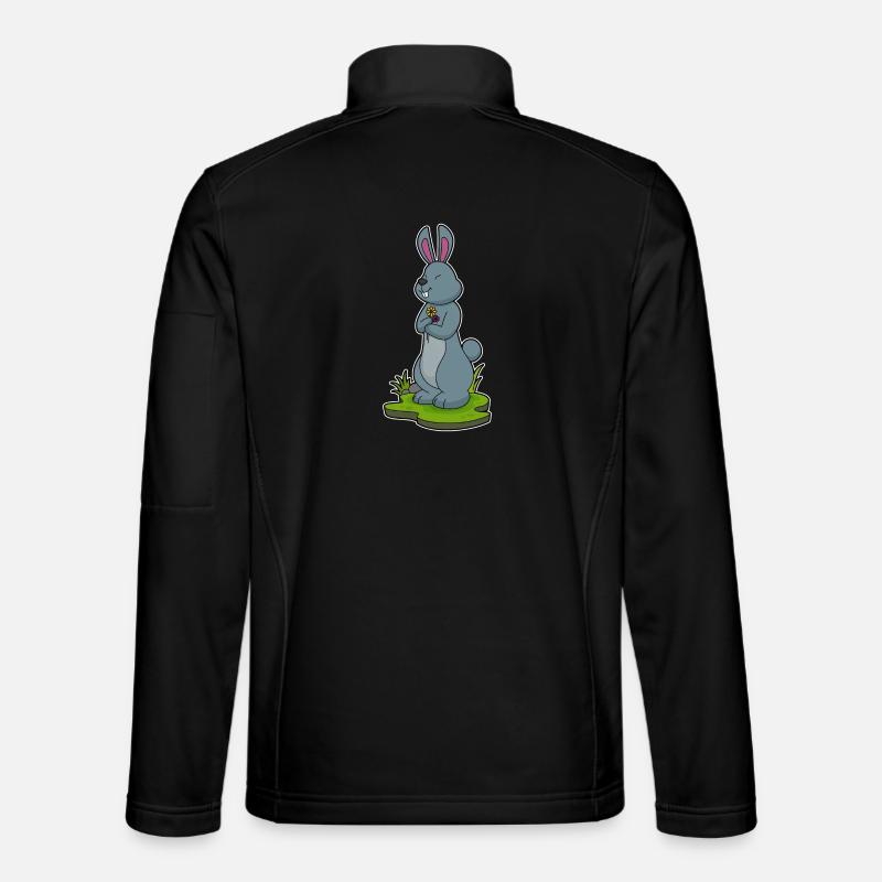 Hase Blumen - Unisex Softshelljacke - Schwarz