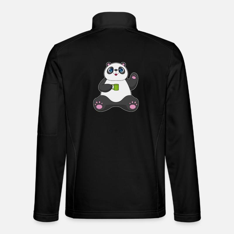 Panda Becher - Unisex Softshelljacke - Schwarz