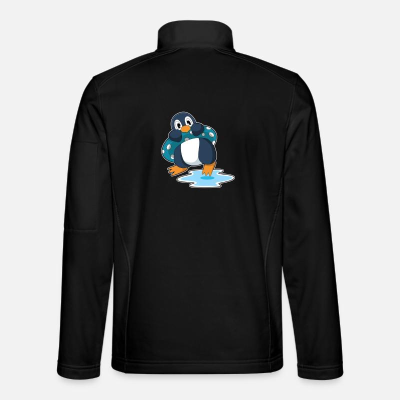 Pinguin Schwimmen Schwimmring Sommer - Unisex Softshelljacke - Schwarz