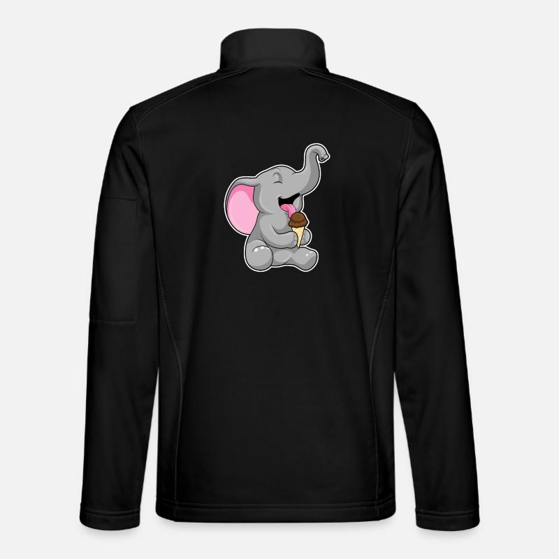 Glace gaufre éléphant - Veste en tissu softshell Unisexe - noir