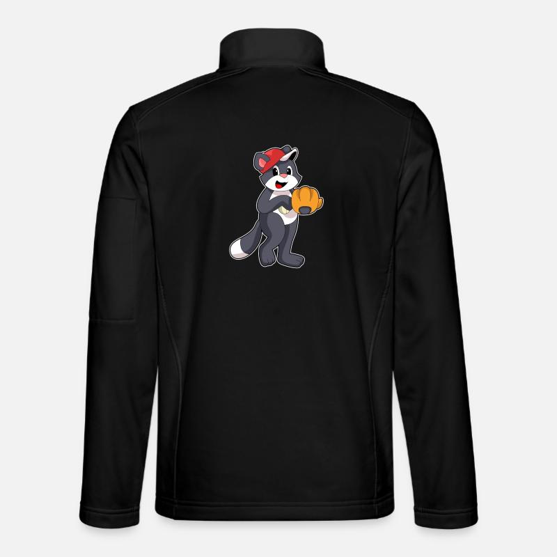 Cat Baseball Baseball Glove - Unisex Softshell Jacket - black