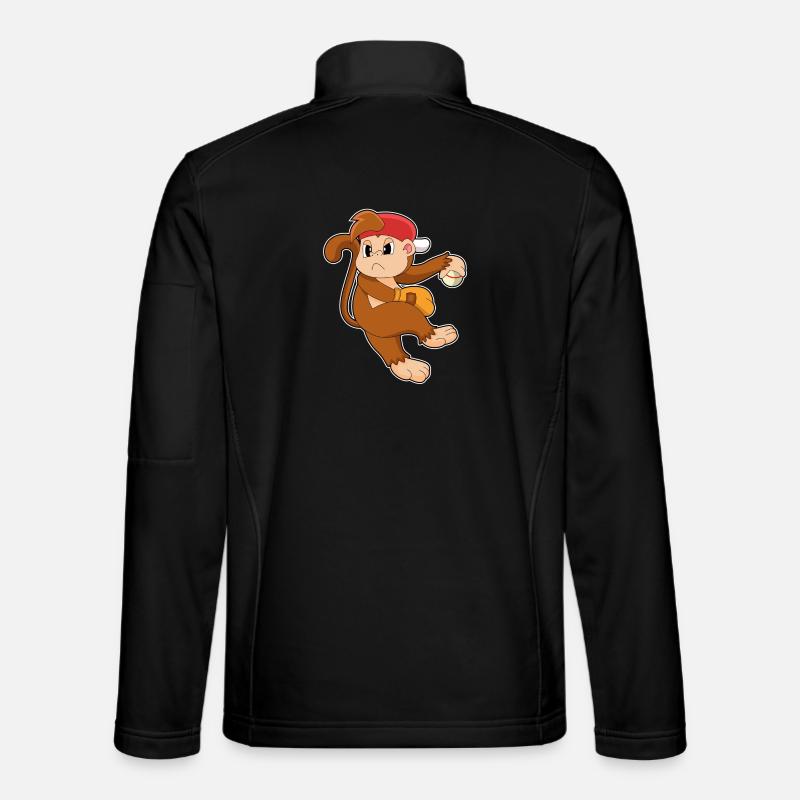 Monkey Baseball Baseball Glove Unisex Softshell Jacket