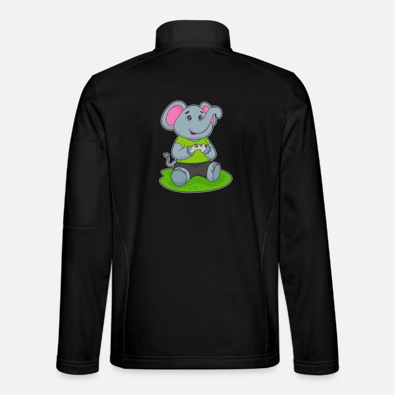 Elefant Gamer Controller - Unisex Softshelljacke - Schwarz