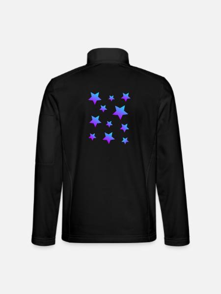 Star Star Pack Blue-Purple - Unisex Softshell Jacket - black