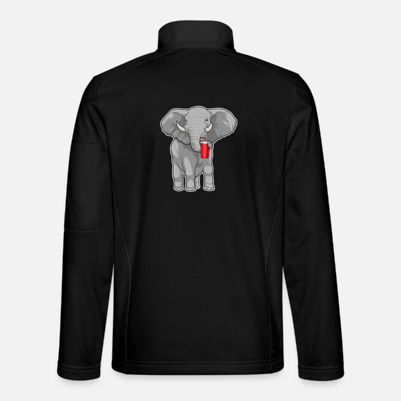 Elefant Trinkbecher - Unisex Softshelljacke - Schwarz