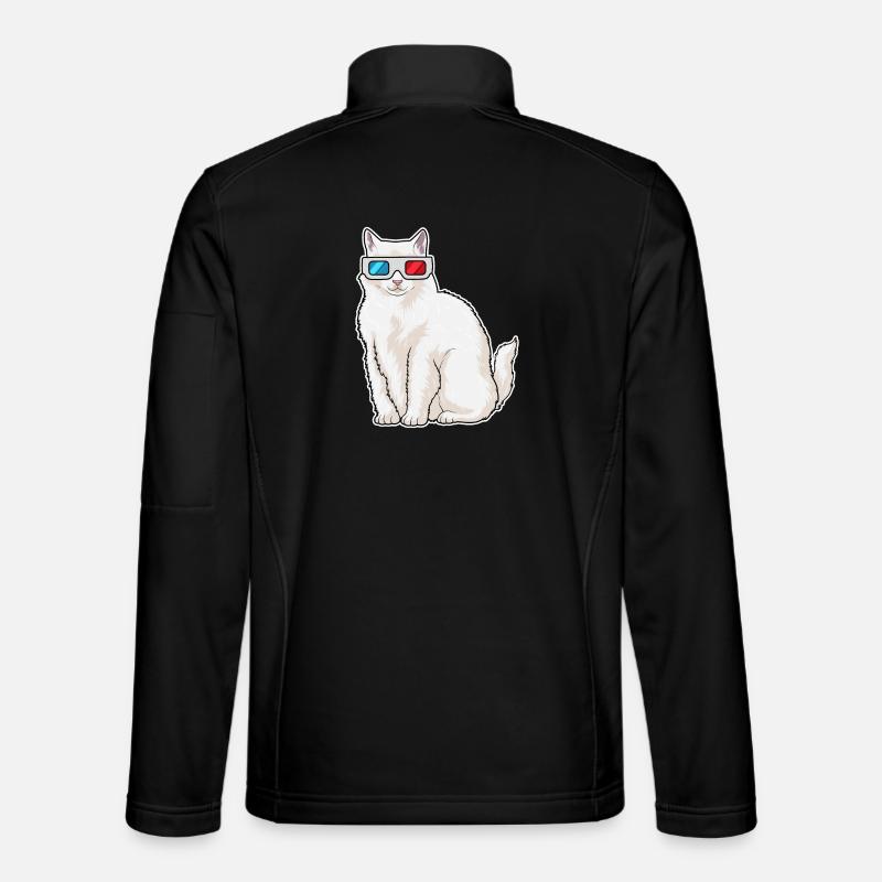 Cat Glasses - Unisex Softshell Jacket - black