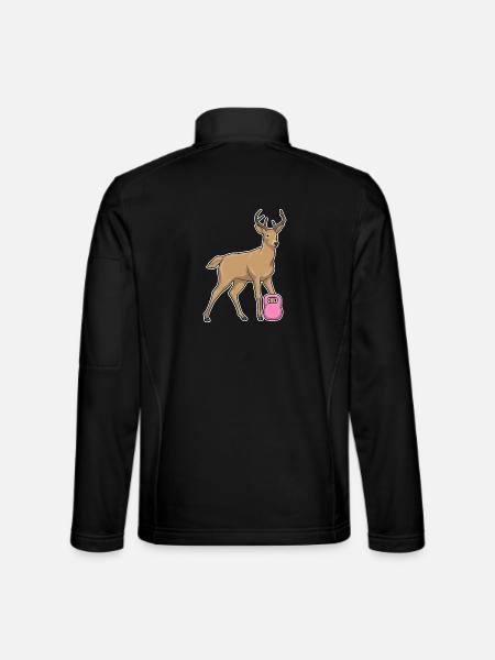 Deer Bodybuilder Dumbbell Bodybuilding - Unisex Softshell Jacket - black