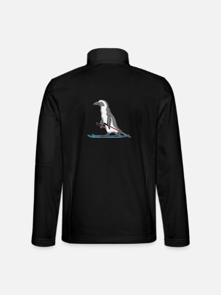 Penguin Skier Ski - Unisex Softshell Jacket - black