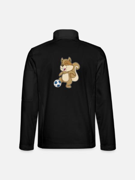 Squirrel Football Player Football - Unisex Softshell Jacket - black