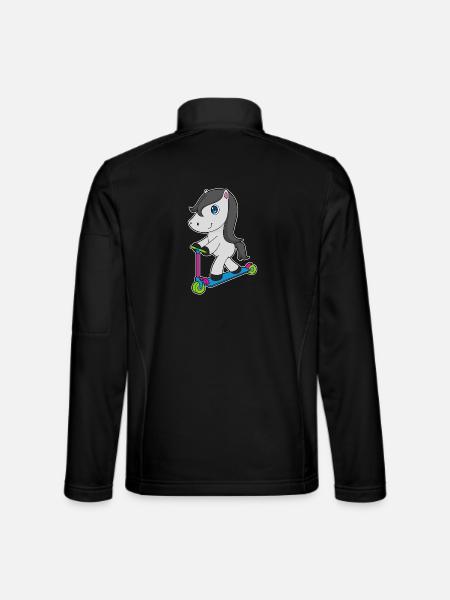 Pferd Tretroller - Unisex Softshelljacke - Schwarz