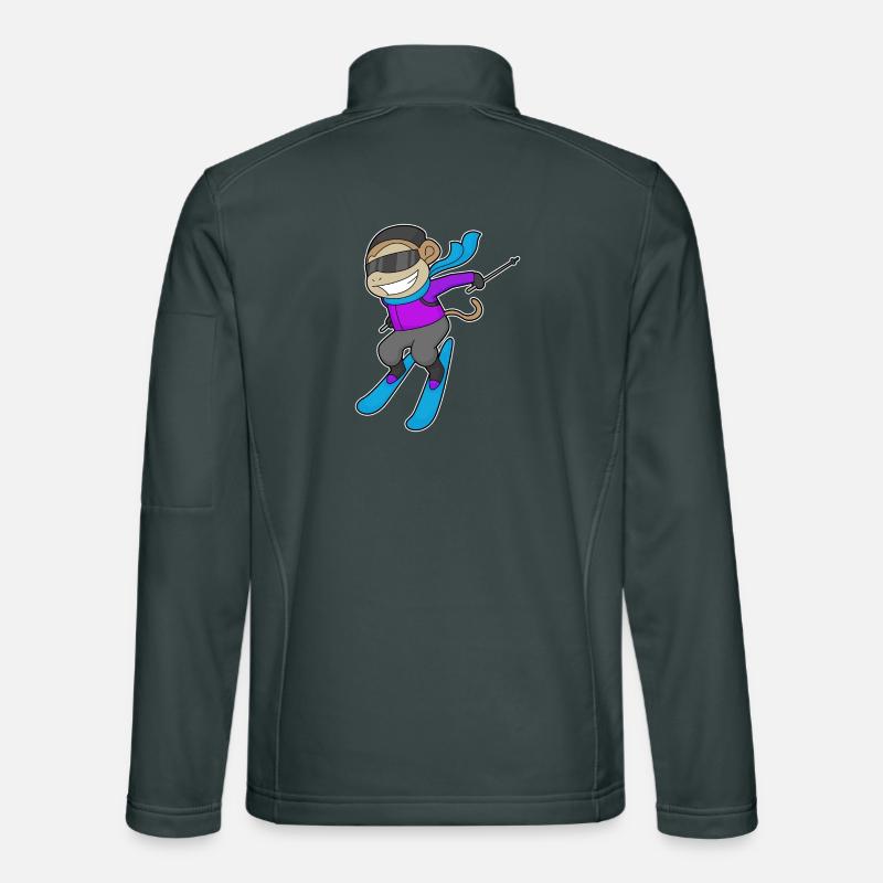 Affe Skifahrer Ski Unisex Softshelljacke