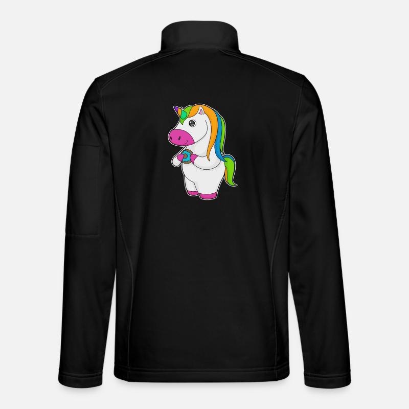 Einhorn Donut - Unisex Softshelljacke - Schwarz