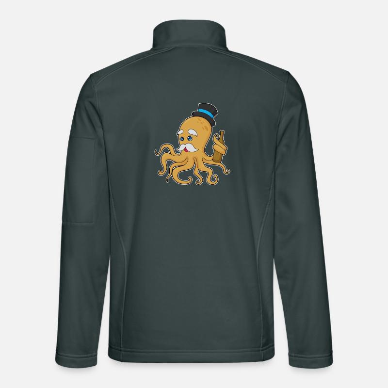 Octopus Gentleman Top Hat Unisex Softshell Jacket