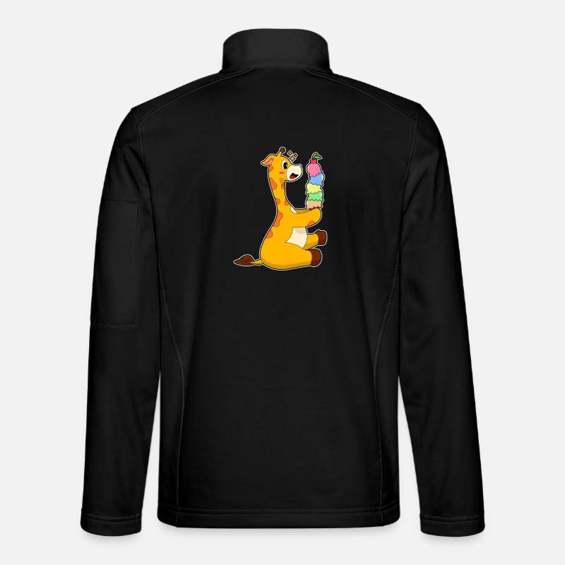 Crème glacée gaufre girafe - Veste en tissu softshell Unisexe - noir