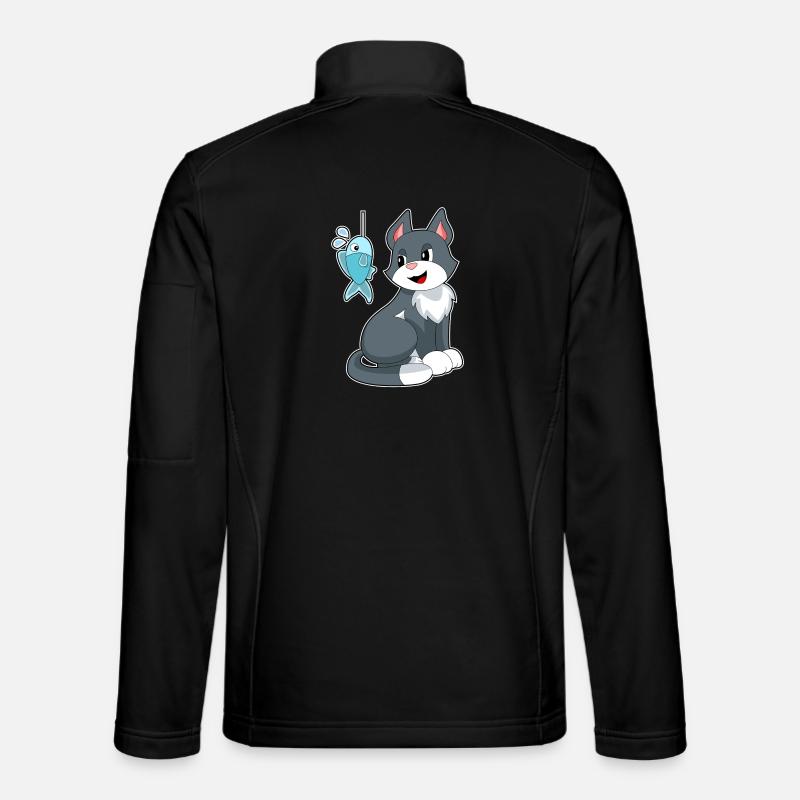 Poisson-appât chat - Veste en tissu softshell Unisexe - noir