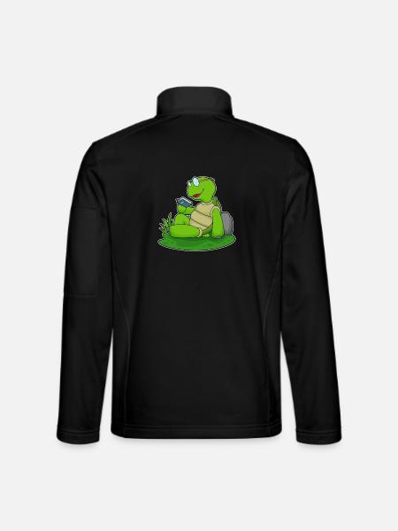 Turtle Nerd Book Glasses - Unisex Softshell Jacket - black