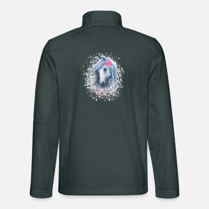 Pferd Schneeflocke Weihnachten Unisex Softshelljacke