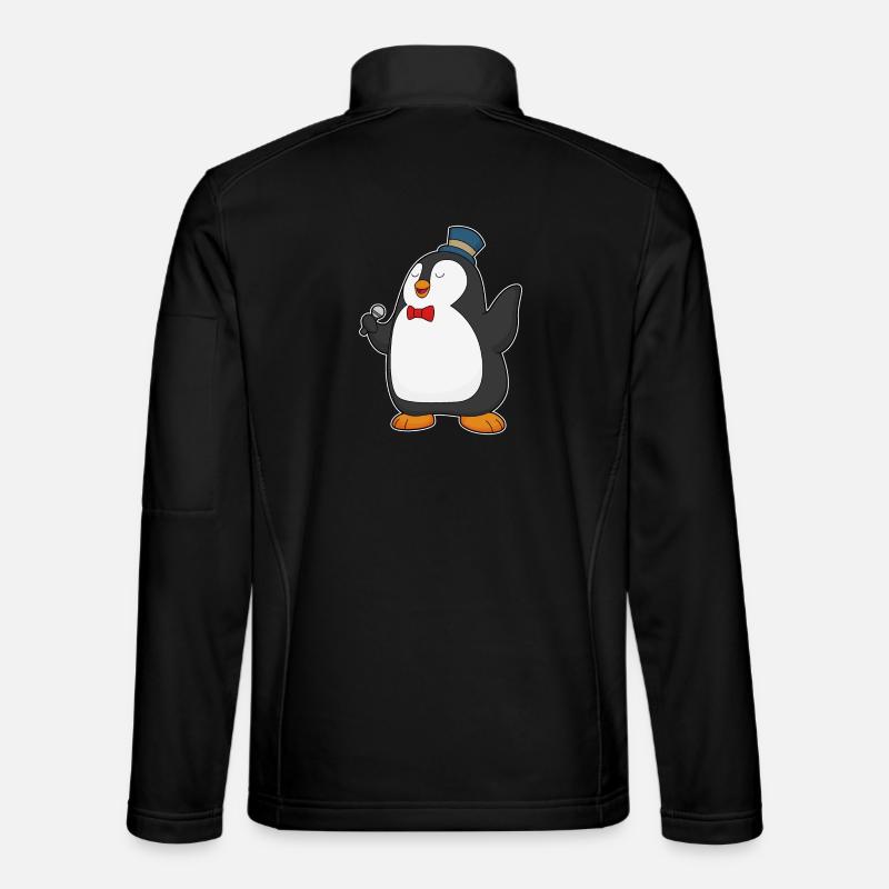 Penguin Singer Microphone - Veste en tissu softshell Unisexe - noir