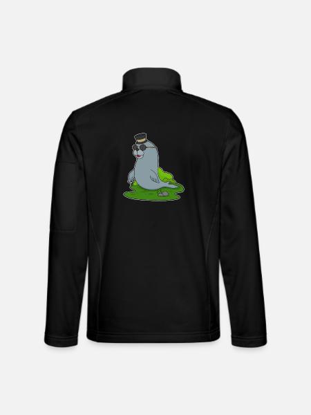 Seal Gentleman Top Hat - Unisex Softshell Jacket - black