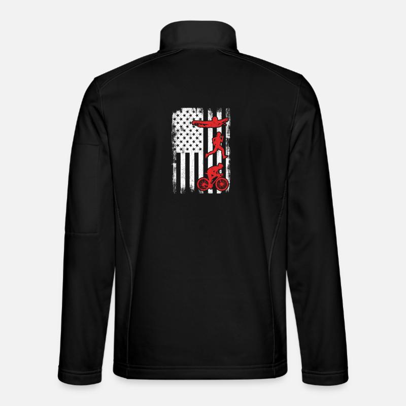 Patriotischer Triathlet - Unisex Softshelljacke - Schwarz