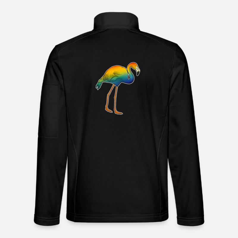 Flamant rose arc-en-ciel - Veste en tissu softshell Unisexe - noir