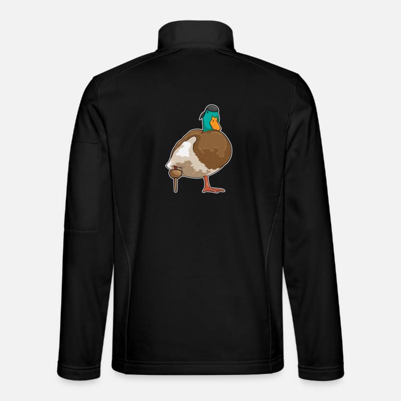 Ente Pirat Holzbein - Unisex Softshelljacke - Schwarz