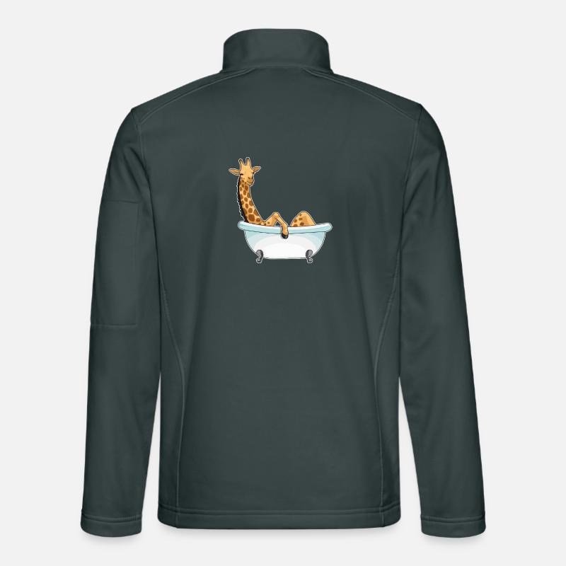 Giraffe Bath Bathtub Unisex Softshell Jacket