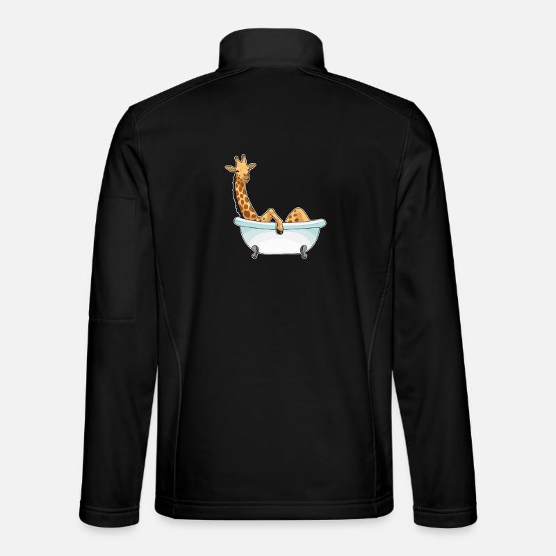 Giraffe Baden Badewanne - Unisex Softshelljacke - Schwarz
