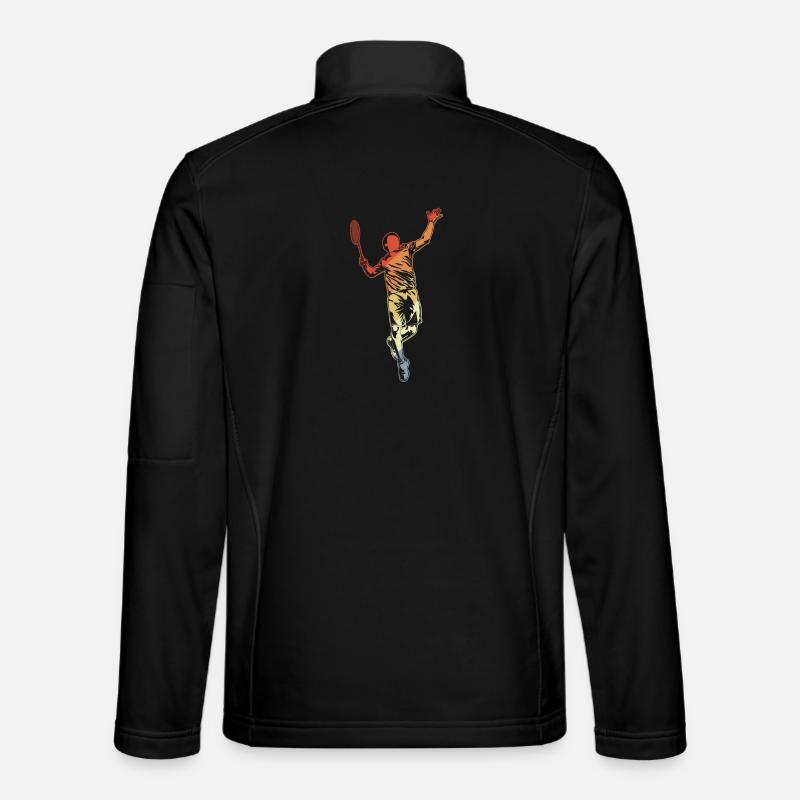 Badminton player drawing - Unisex Softshell Jacket - black