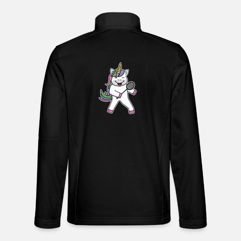 Badminton Einhorn - Unisex Softshelljacke - Schwarz